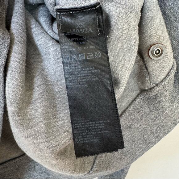 AllSaints Lasher Gray Crewneck Sweatshirt Men’s XS - Picture 7 of 7